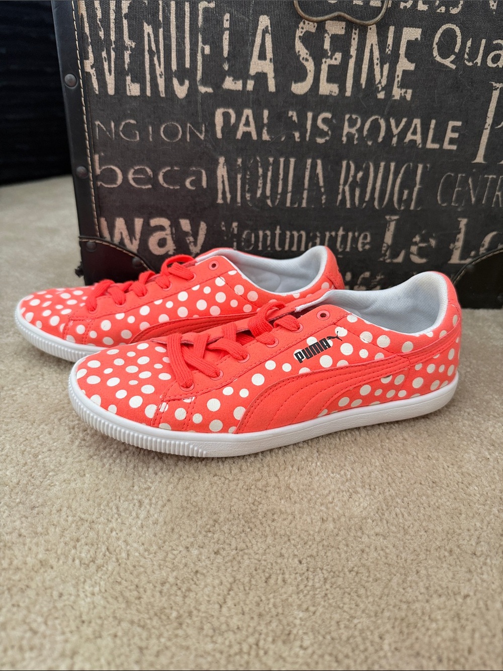 Puma Coral orange Polka Dot Sneakers